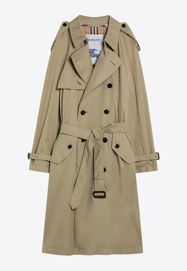 Burberry Double-Breasted Trench Coat Khaki 8113023150445/R_BURBE-C2981