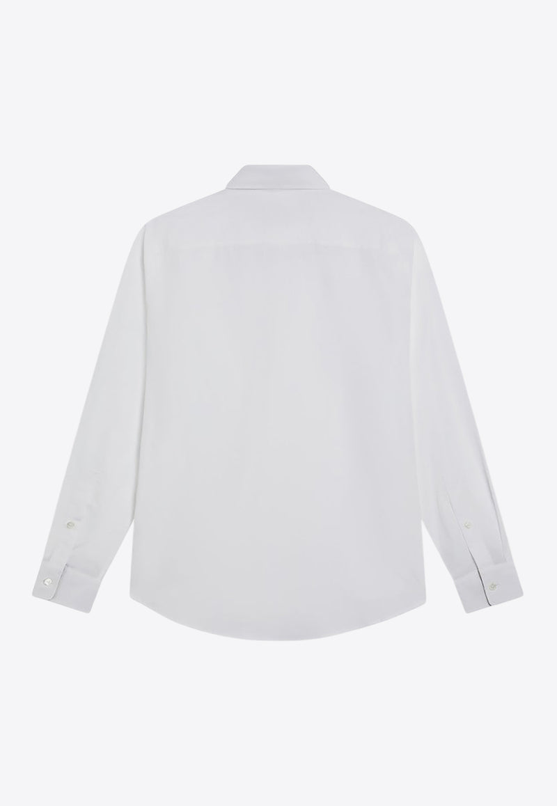 Burberry Logo Embroidered Buttoned Shirt White 8113135136633/R_BURBE-A1464