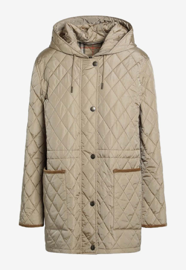 Burberry Quilted Hooded Jacket with Drawstring-Waist Beige 8113254166468/R_BURBE-B8626