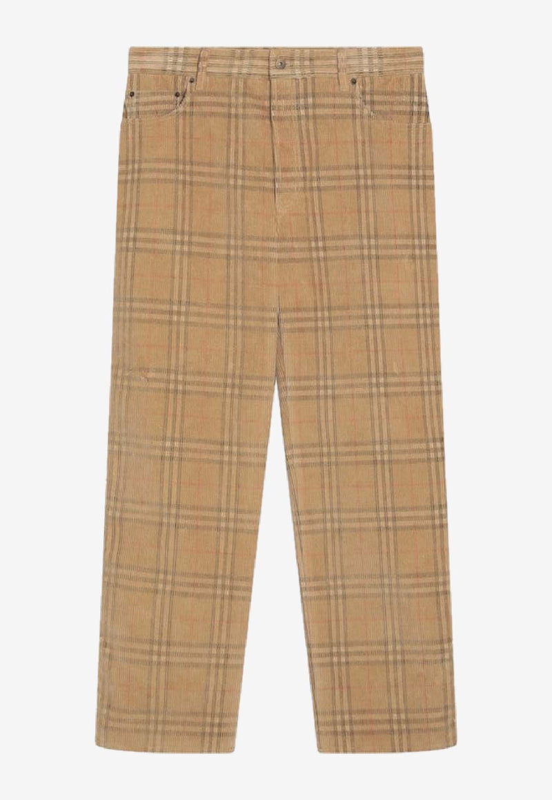 Burberry Corduroy Check Straight-Leg Pants Beige 8113484168956/R_BURBE-B9368