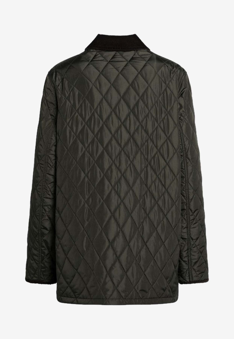 Burberry Quilted Country Jacket Dark Green 8113591166468/R_BURBE-C2491