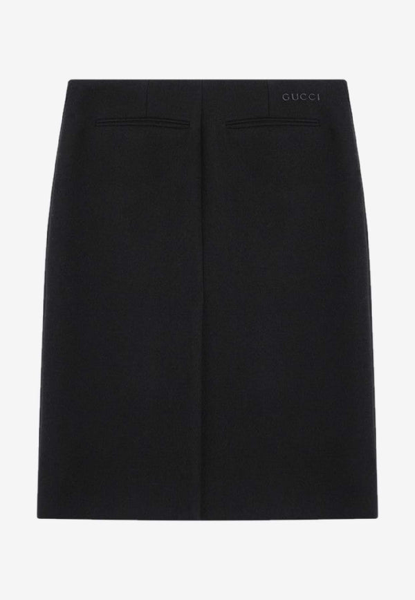 Gucci Wool Crepe Pencil Skirt Black 811380ZACKN/P_GUC-1000