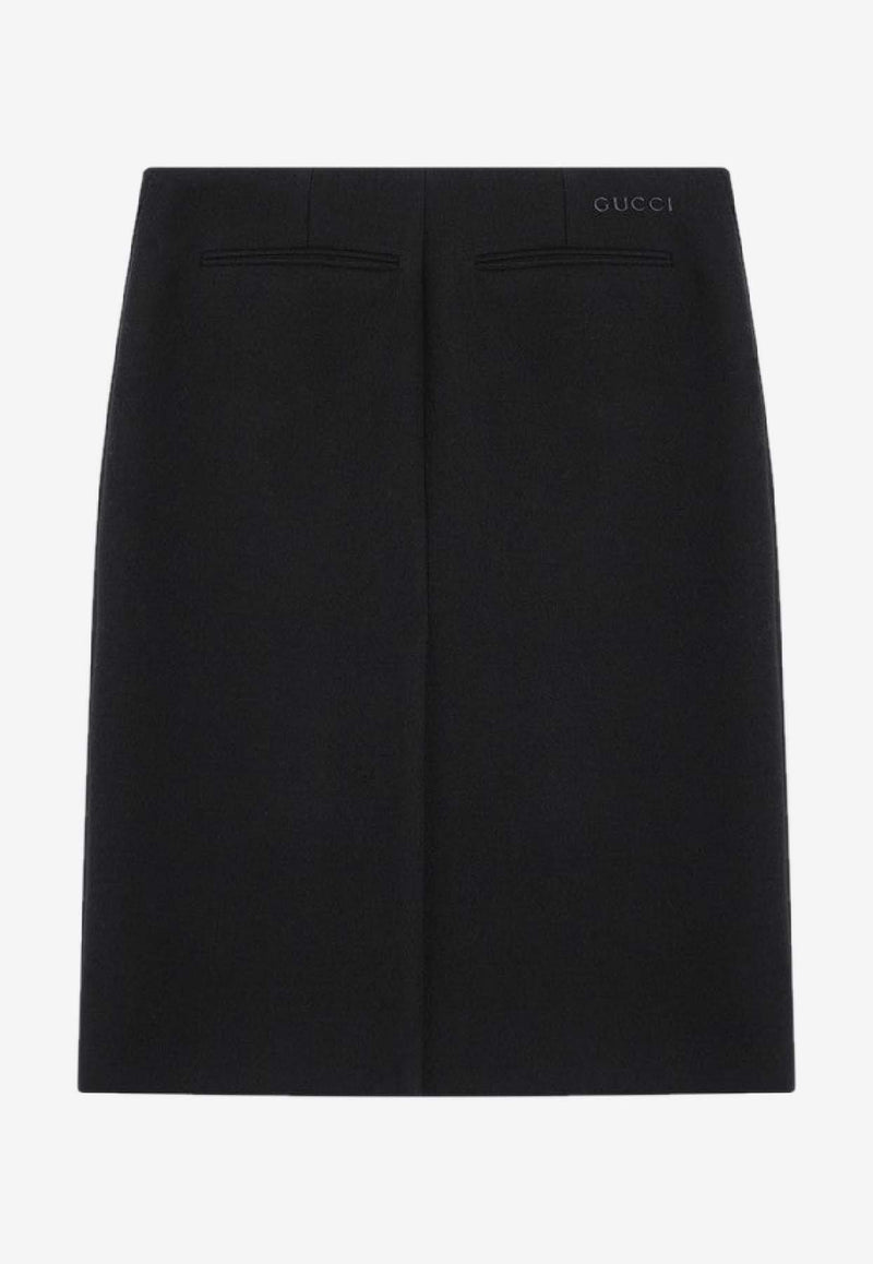Gucci Wool Crepe Pencil Skirt Black 811380ZACKN/P_GUC-1000