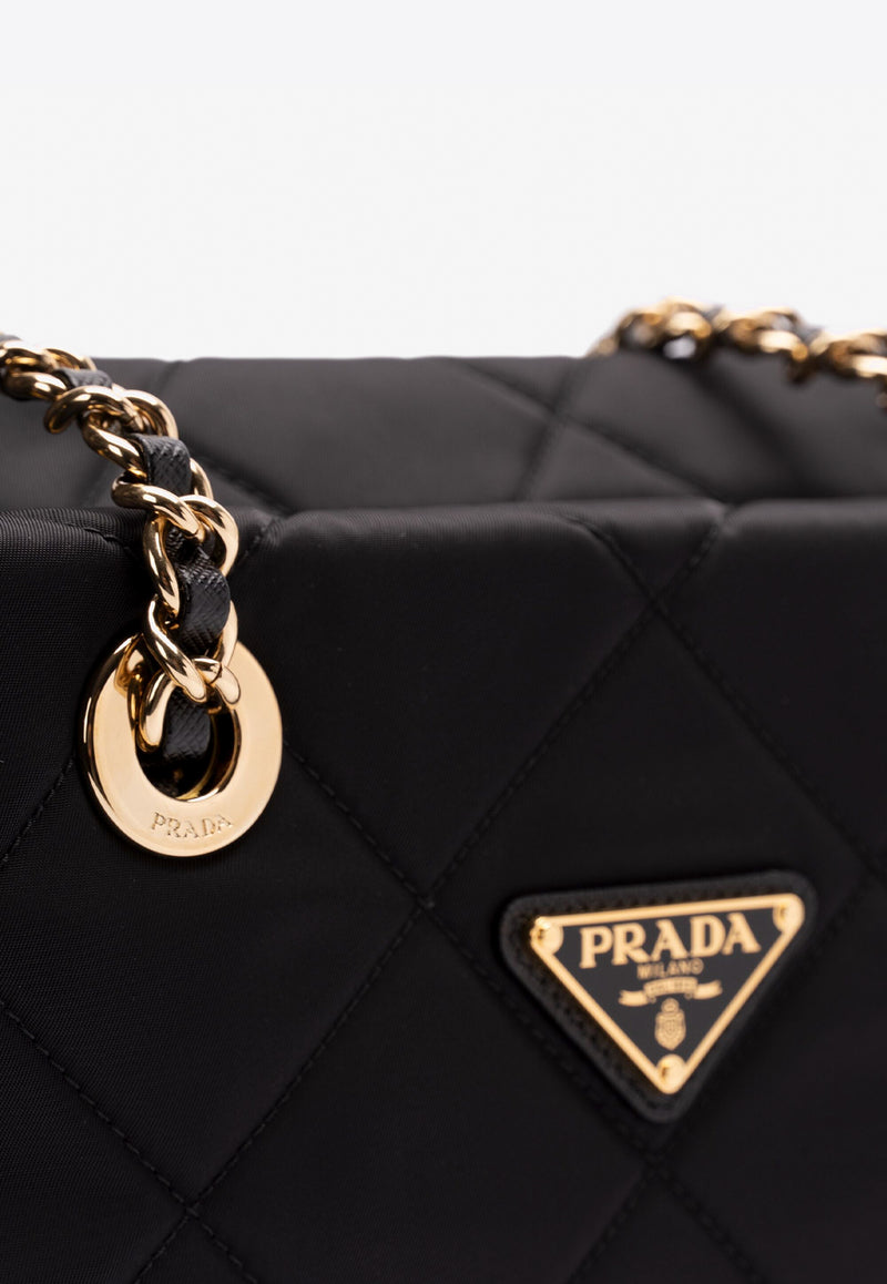 Prada Medium Re-Edition 1995 Chaîne Shoulder Bag Black 1BG551VCOO2AOS_F0002