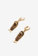 Isabel Marant River Fish-Shaped Pendant Earrings Gold BL0186FAB4B09B_12D