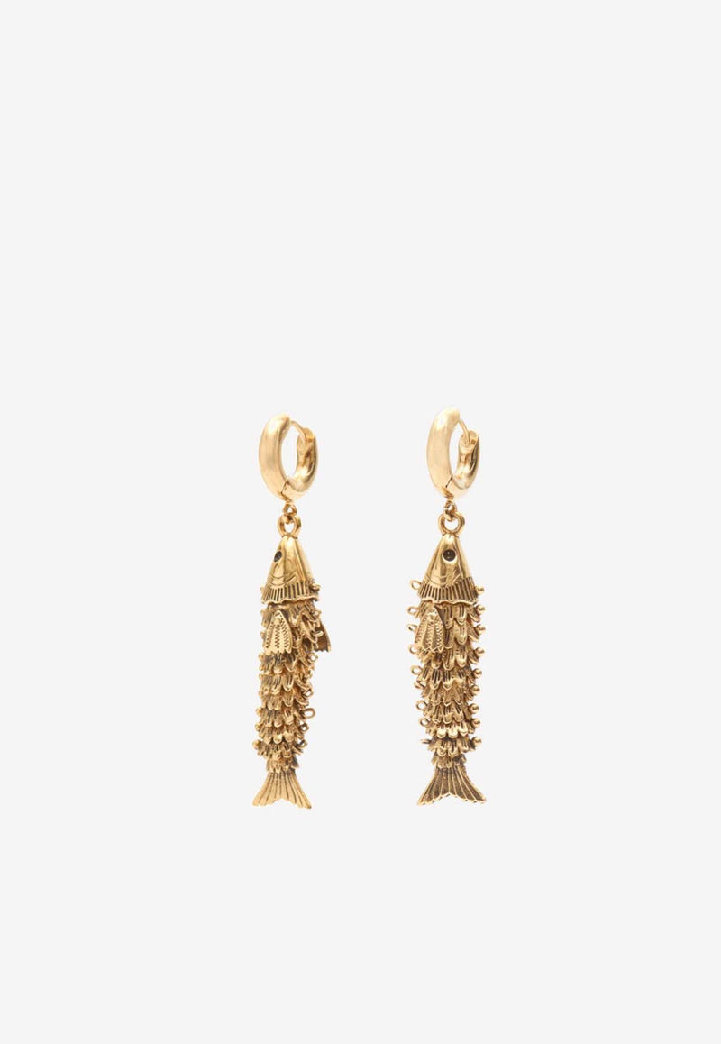 Isabel Marant River Fish-Shaped Pendant Earrings Gold BL0186FAB4B09B_12D