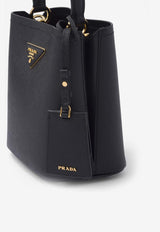 Prada Small Saffiano Leather Bucket Bag Black 1BA217VOOD2ERX_F0002