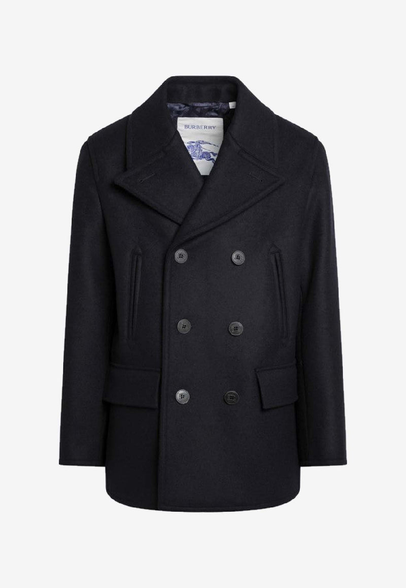 Burberry Wool Double-Breasted Coat Blue 8115005167774/R_BURBE-A1222