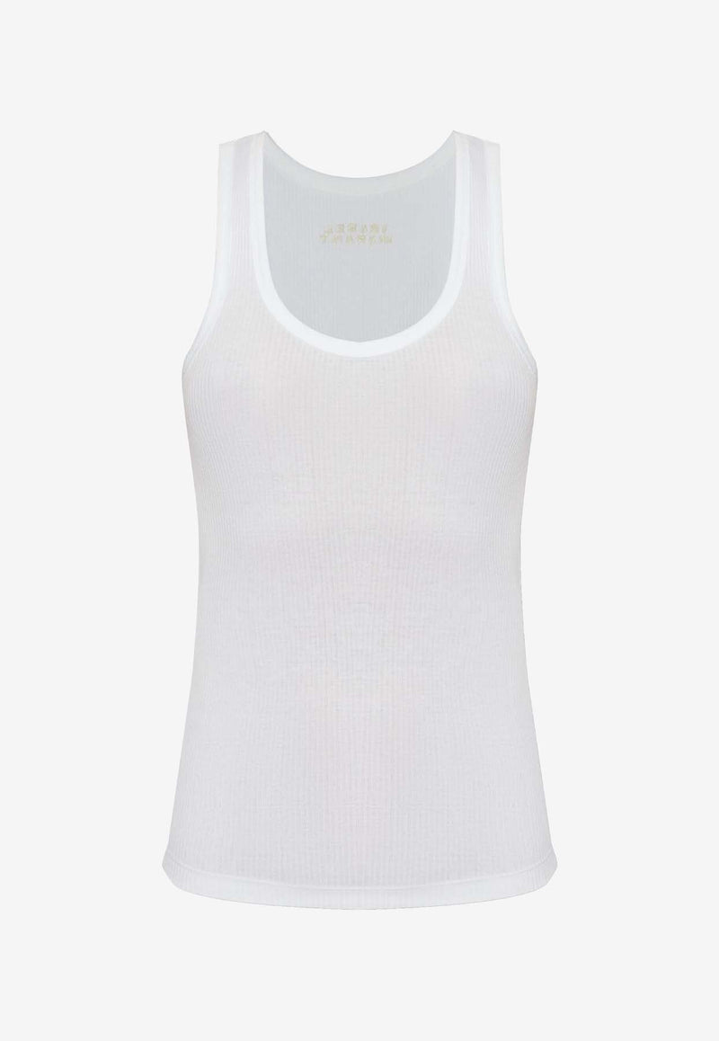 Isabel Marant Thea Logo Embroidered Tank Top White TS0261FAA2N39I_20WH