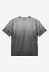 Stone Island Logo Print Faded T-shirt Gray 8115215T2/P_STONE-V0062