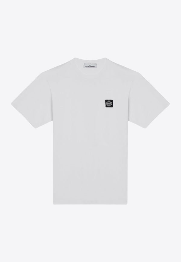 Stone Island Compass Patch Crewneck T-shirt White 811524113/P_STONE-A0001