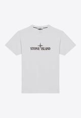 Stone Island Logo Print T-shirt White 81152NS80/P_STONE-V0001