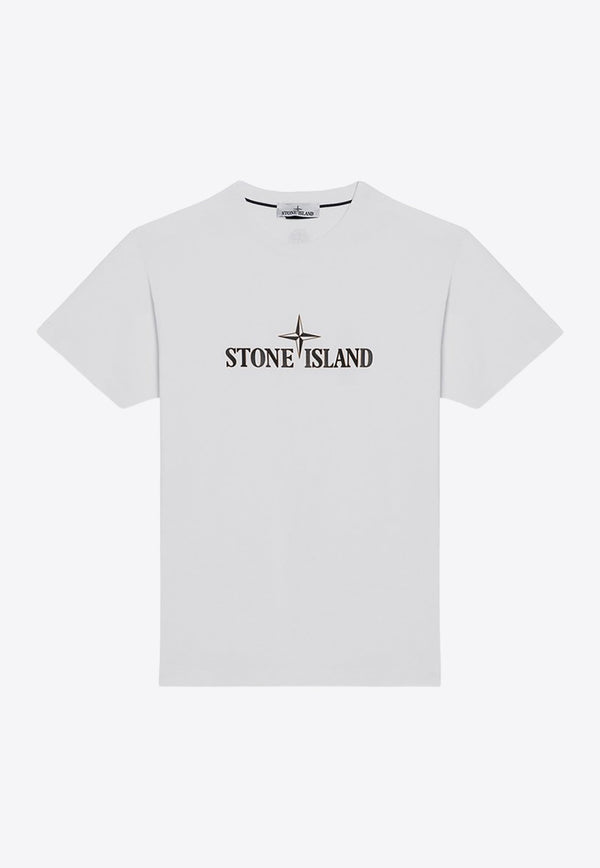 Stone Island Logo Print T-shirt White 81152NS80/P_STONE-V0001