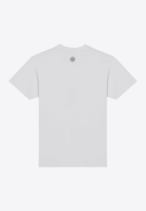 Stone Island Logo Print T-shirt White 81152NS80/P_STONE-V0001