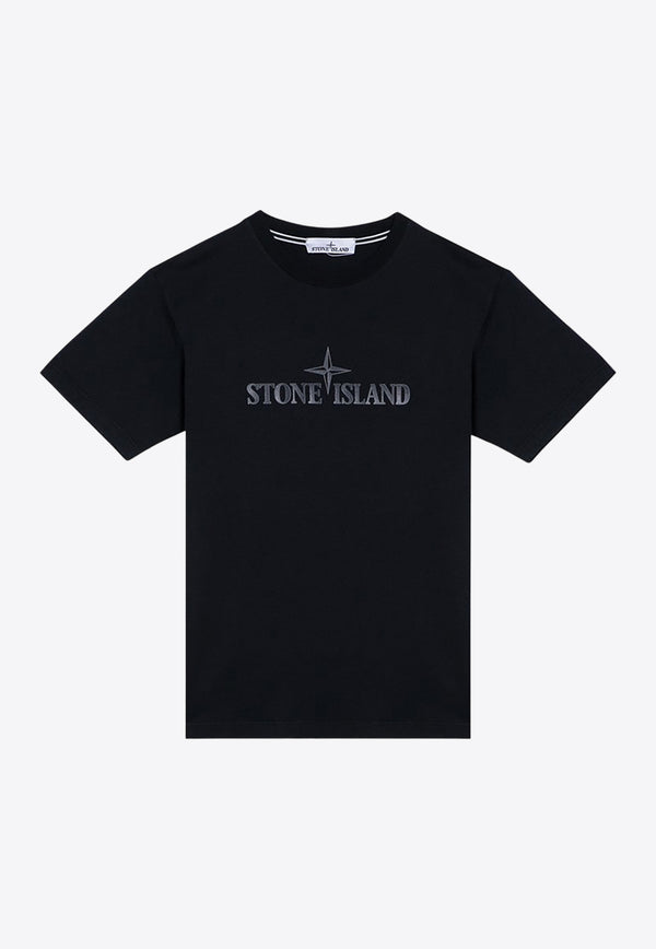 Stone Island Logo Print T-shirt Blue 81152NS80/P_STONE-V0020