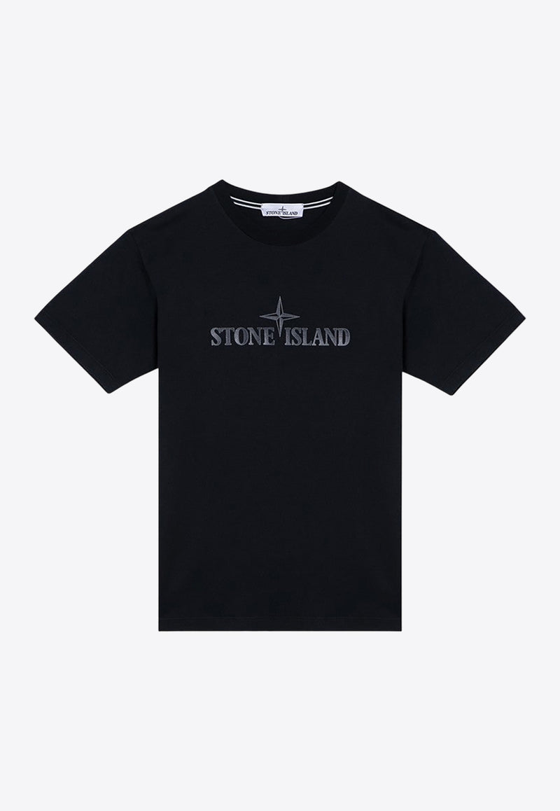 Stone Island Logo Print T-shirt Blue 81152NS80/P_STONE-V0020