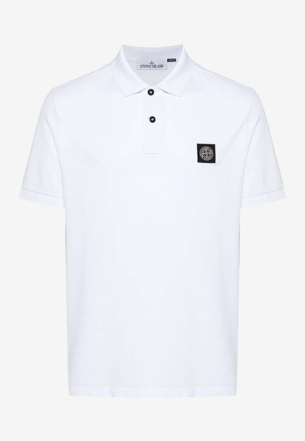 Stone Island Logo Patch Polo T-shirt White 81152SC 17WHITE