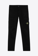 Stone Island Compass Patch Straight Cargo Pants Black 811530410/P_STONE-V0029