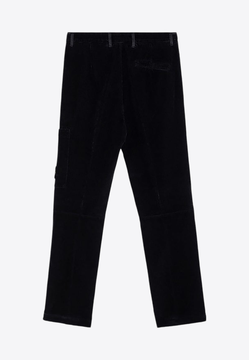 Stone Island Logo Patch Straight Corduroy Pants Navy 811532604/P_STONE-V0020