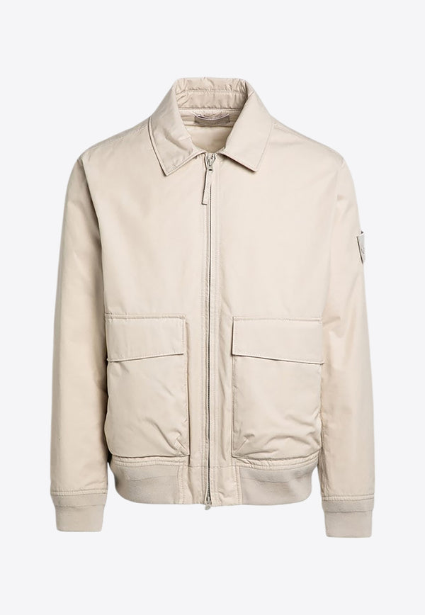 Stone Island Logo Patch Padded Bomber Jacket Beige 8115420F1/P_STONE-V0090