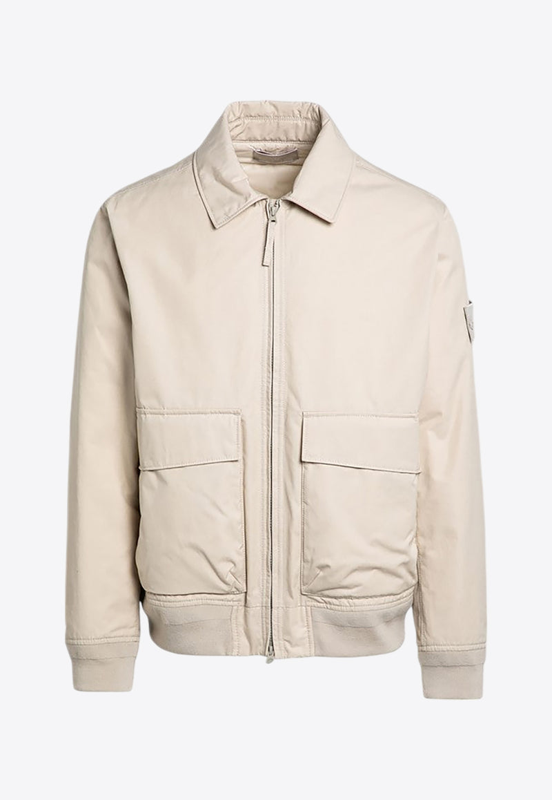 Stone Island Logo Patch Padded Bomber Jacket Beige 8115420F1/P_STONE-V0090