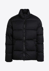 Stone Island Twill Wool Zip-Up Down Jacket Black 8115453F3/P_STONE-V0029