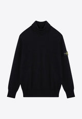 Stone Island Logo Patch Turtleneck Sweater Black 8115505A2/P_STONE-V0029