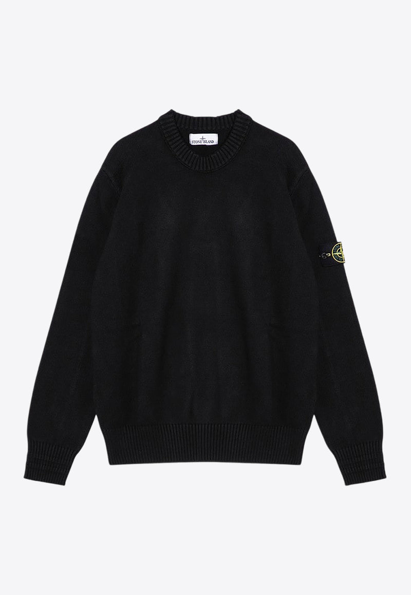 Stone Island Logo Patch Crewneck Sweater Black 8115506A2/P_STONE-V0029