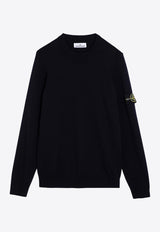 Stone Island Logo Patch Wool Blend Sweater Blue 8115508A3/P_STONE-A0020