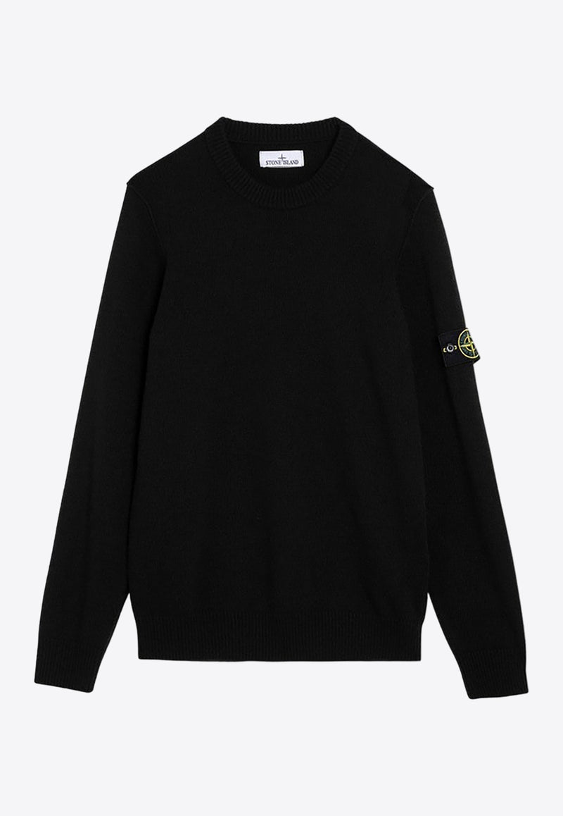 Stone Island Logo Patch Wool Blend Sweater Black 8115508A3/P_STONE-A0029