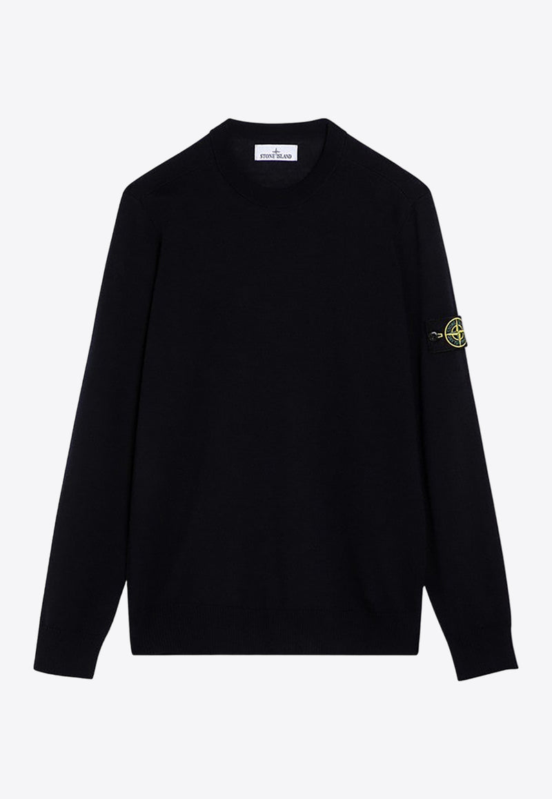 Stone Island Logo Patch Wool Sweater Blue 8115510C4/P_STONE-A0020