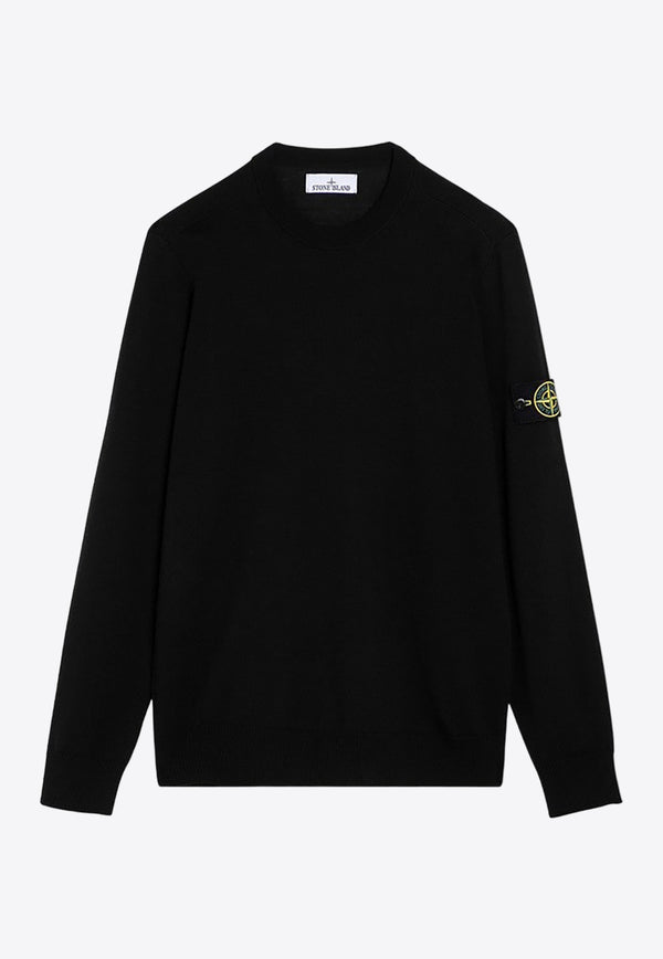 Stone Island Logo Patch Wool Sweater Black 8115510C4/P_STONE-A0029