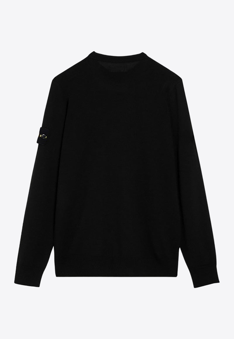 Stone Island Logo Patch Wool Sweater Black 8115510C4/P_STONE-A0029