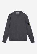 Stone Island Logo Patch Wool Sweater Gray 8115510C4/P_STONE-V0M67