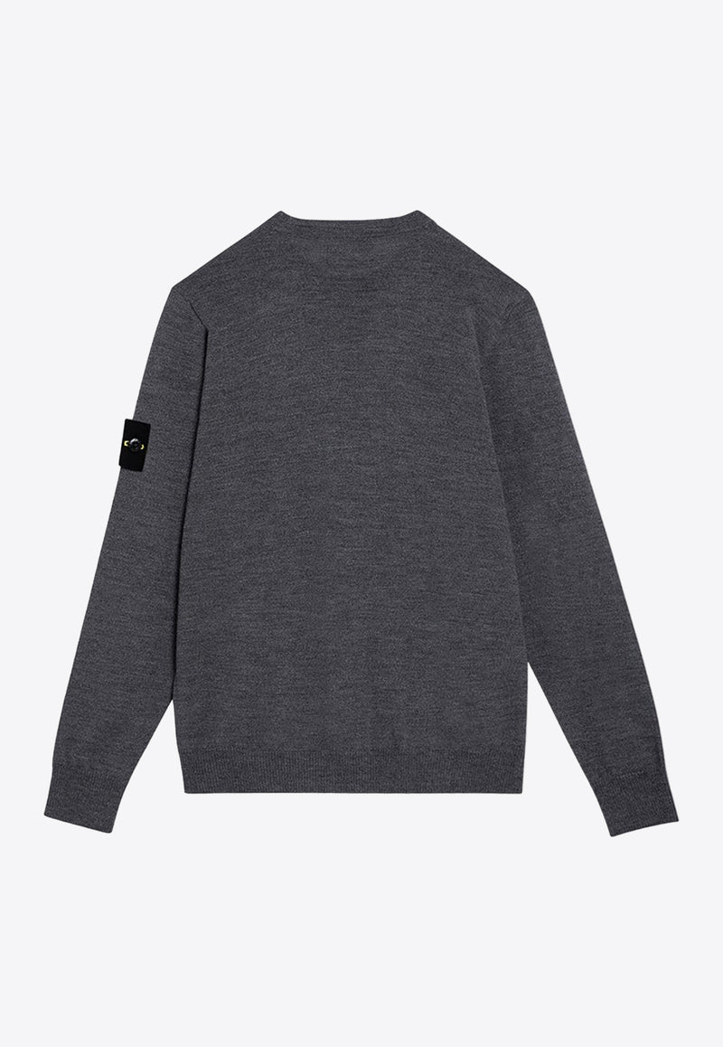 Stone Island Logo Patch Wool Sweater Gray 8115510C4/P_STONE-V0M67