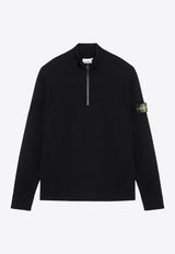 Stone Island Logo Patch Half-Zip Sweatshirt Black 8115521A1/P_STONE-V0029