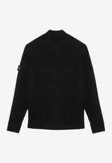 Stone Island Logo Patch Half-Zip Sweatshirt Black 8115521A1/P_STONE-V0029