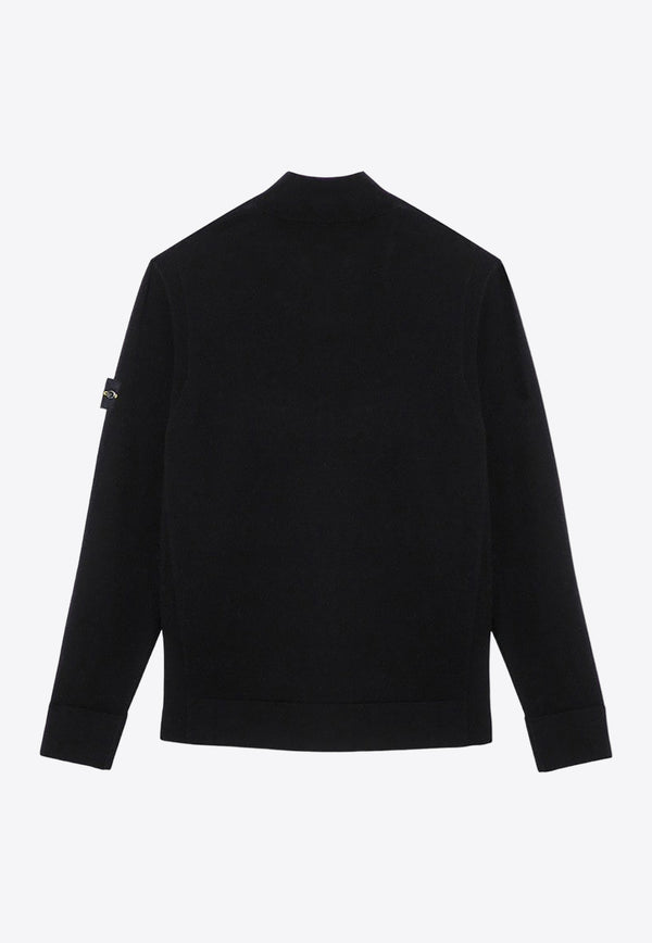 Stone Island Logo Patch Half-Zip Sweatshirt Black 8115521A1/P_STONE-V0029