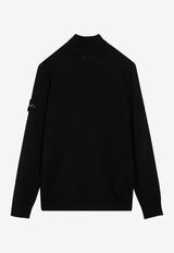 Stone Island Logo Patch Turtleneck Sweater Black 8115525C4/P_STONE-A0029