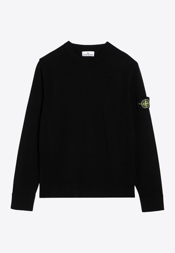 Stone Island Logo Patch Wool Blend Sweater Black 8115526A1/P_STONE-V0029