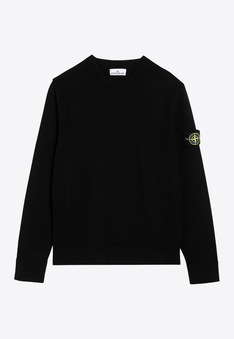 Stone Island Logo Patch Wool Blend Sweater Black 8115526A1/P_STONE-V0029