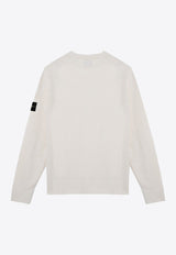 Stone Island Logo Patch Wool Blend Sweater White 8115526A1/P_STONE-V0097