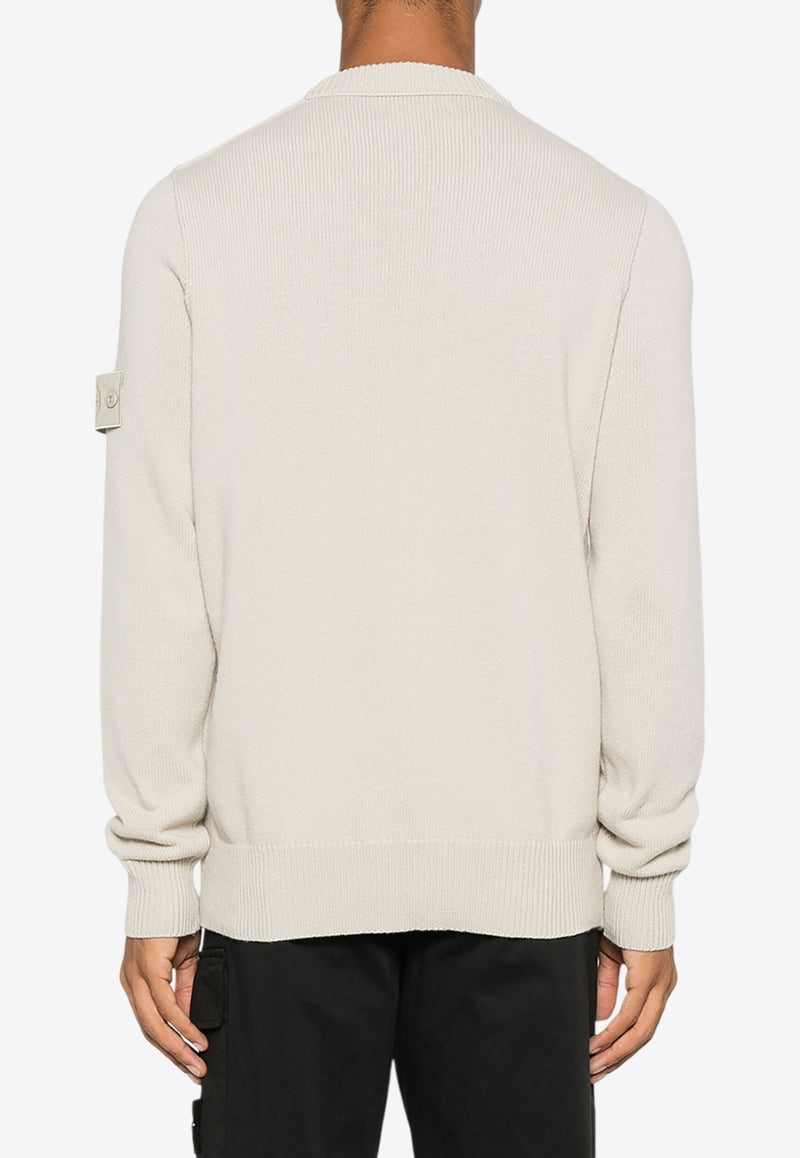 Stone Island Logo Patch Wool Sweater Cream 8115527FACREAM