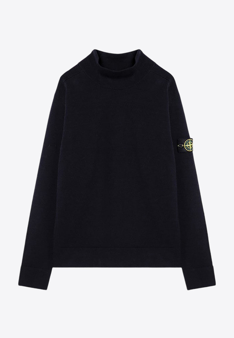 Stone Island Logo Patch High-Neck Sweater Navy 8115530A1/P_STONE-V0020