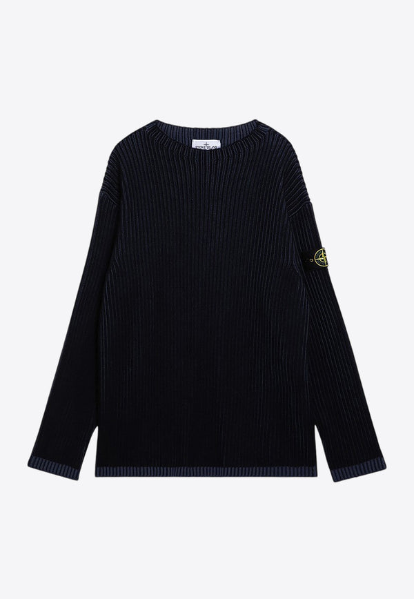 Stone Island Logo Patch Wool Sweater Navy 8115532C1/P_STONE-V0020