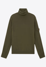 Stone Island Ghost Turtleneck Wool Sweater Olive 8115565FCOLIVE