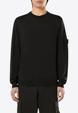 Stone Island Ghost Crewneck Wool Sweater Black 8115566FCBLACK