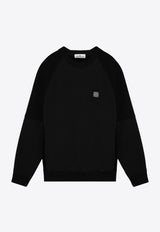 Stone Island Compass Patch Crewneck Sweatshirt Black 811560252/P_STONE-V0029