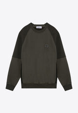 Stone Island Logo Patch Paneled Sweatshirt Green 811560252/P_STONE-V0059