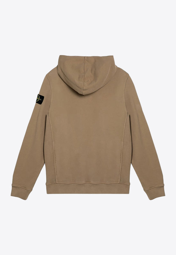 Stone Island Logo Patch Hooded Sweatshirt Brown 811560820/P_STONE-V0094